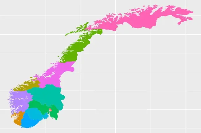 خريطة النرويج السياحية بالعربي